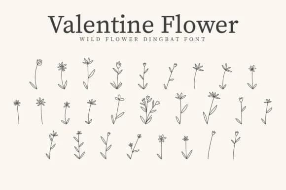 Valentine Flower by CraftedType Studio — Dingbats Font