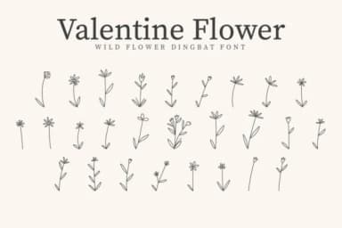 Valentine Flower by CraftedType Studio — Dingbats Font — thumbnail 1