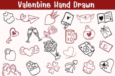 Valentine Hand Drawn by Sontaya — Dingbats Font — thumbnail 1
