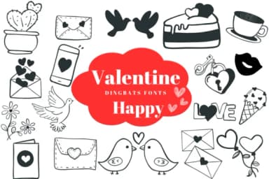 Valentine Happy by Suphitchaya — Dingbats Font — thumbnail 1