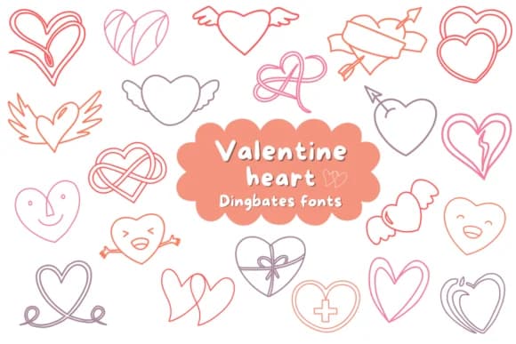 Valentine Heart by Natchuta — Dingbats Font