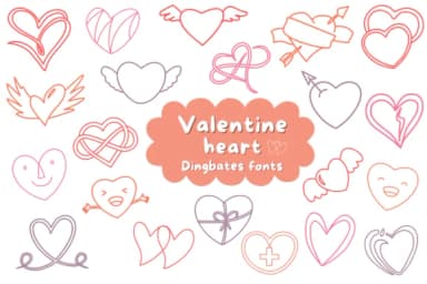 Valentine Heart by Natchuta — Dingbats Font — thumbnail 1