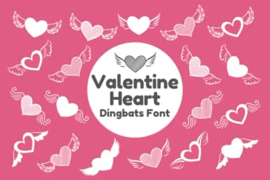 Valentine Heart by Nun Sukhwan — Dingbats Font — thumbnail 1