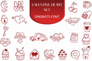 Valentine Heart Set by Heartcraft Atelier — Dingbats Font — thumbnail 1