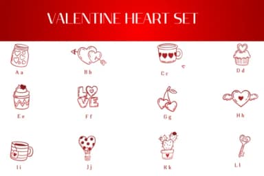 Valentine Heart Set by Heartcraft Atelier — Dingbats Font — thumbnail 2