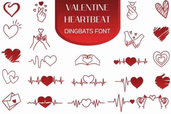 Valentine Heartbeat by Heartcraft Atelier — Dingbats Font