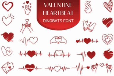 Valentine Heartbeat by Heartcraft Atelier — Dingbats Font — thumbnail 1