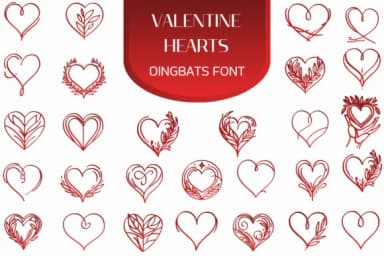 Valentine Hearts by Heartcraft Atelier — Dingbats Font — thumbnail 1