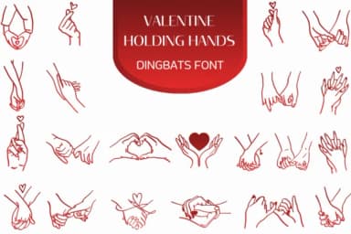Valentine Holding Hands by Heartcraft Atelier — Dingbats Font — thumbnail 1