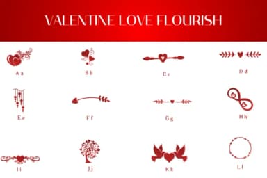 Valentine Love Flourish by Heartcraft Atelier — Dingbats Font — thumbnail 2
