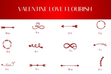 Valentine Love Flourish by Heartcraft Atelier — Dingbats Font — thumbnail 3