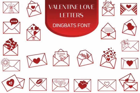 Valentine Love Letters by Heartcraft Atelier — Dingbats Font