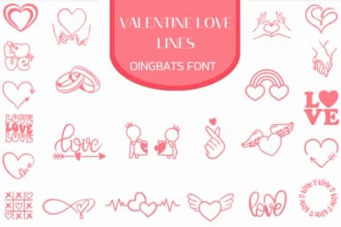 Valentine Love Lines by Heartcraft Atelier — Dingbats Font — thumbnail 1