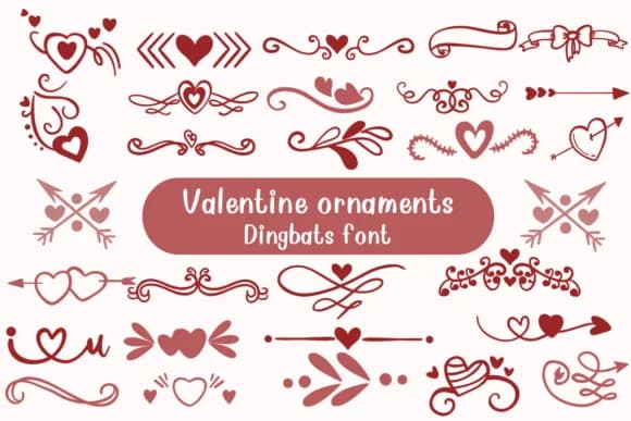 Valentine Ornaments by Nongyao — Dingbats Font