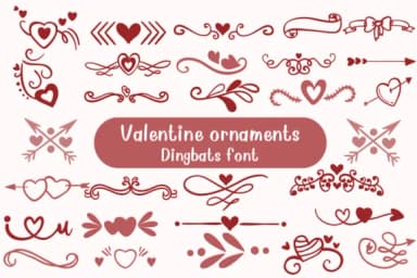 Valentine Ornaments by Nongyao — Dingbats Font — thumbnail 1