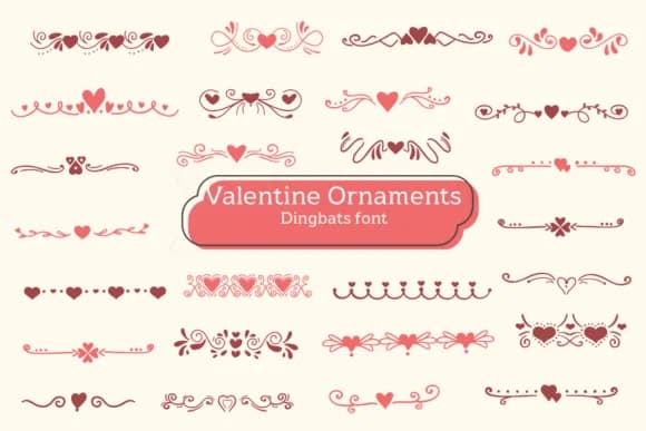 Valentine Ornaments by Apiwat Type — Dingbats Font