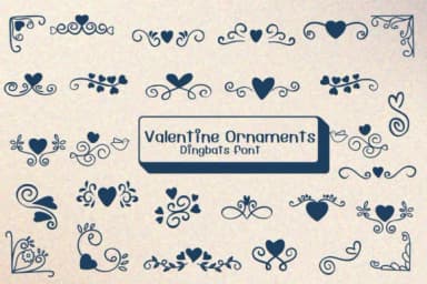 Valentine Ornaments by Ketsarin — Dingbats Font — thumbnail 1