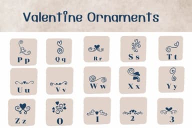 Valentine Ornaments by Ketsarin — Dingbats Font — thumbnail 3