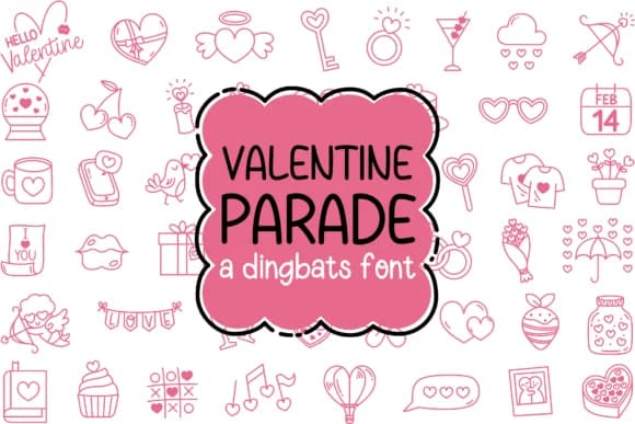Valentine Parade by IngingDigitalArt — Dingbats Font