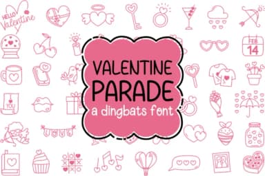 Valentine Parade by IngingDigitalArt — Dingbats Font — thumbnail 1