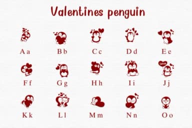Valentine Penguin by Nongyao — Dingbats Font — thumbnail 2
