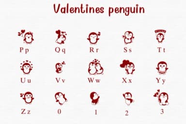 Valentine Penguin by Nongyao — Dingbats Font — thumbnail 3