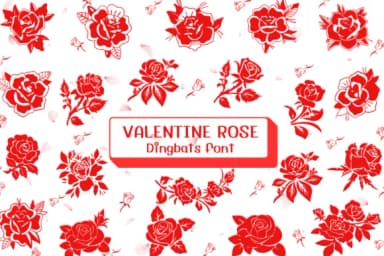 Valentine Rose by Ketsarin — Dingbats Font — thumbnail 1