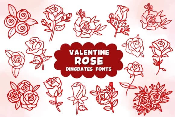 Valentine Rose by Natchuta — Dingbats Font