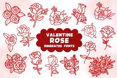Valentine Rose by Natchuta — Dingbats Font — thumbnail 1