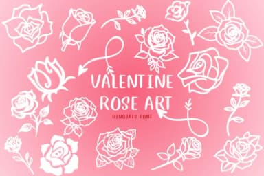 Valentine Rose Art by CHANOK — Dingbats Font — thumbnail 1