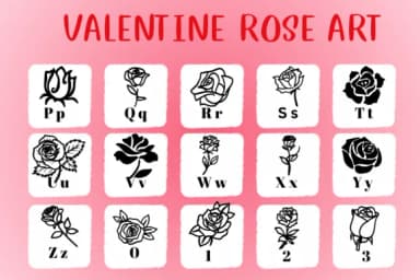Valentine Rose Art by CHANOK — Dingbats Font — thumbnail 3