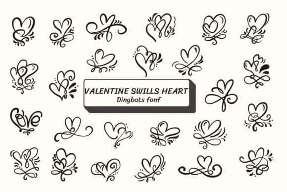 Valentine Swills Heart by Ketsarin — Dingbats Font