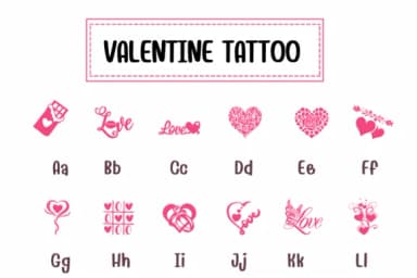 Valentine Tattoo by PraewDesigns — Dingbats Font — thumbnail 2