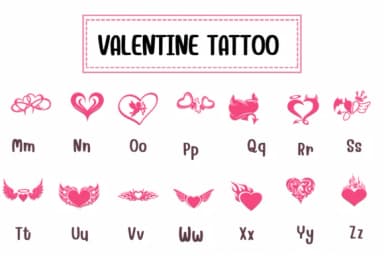 Valentine Tattoo by PraewDesigns — Dingbats Font — thumbnail 3