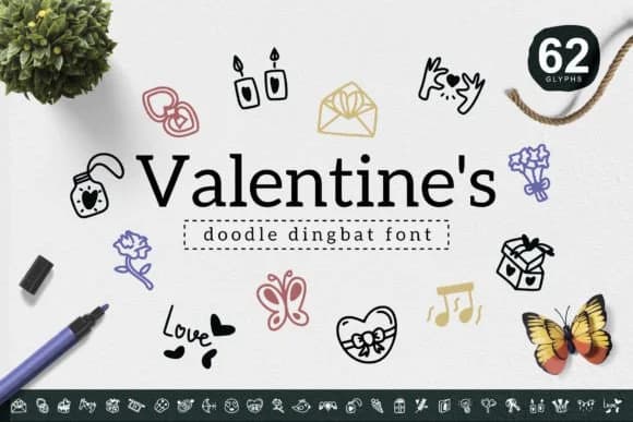Valentine's by YandiDesigns — Dingbats Font