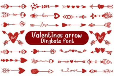 Valentines Arrow by Nongyao — Dingbats Font — thumbnail 1
