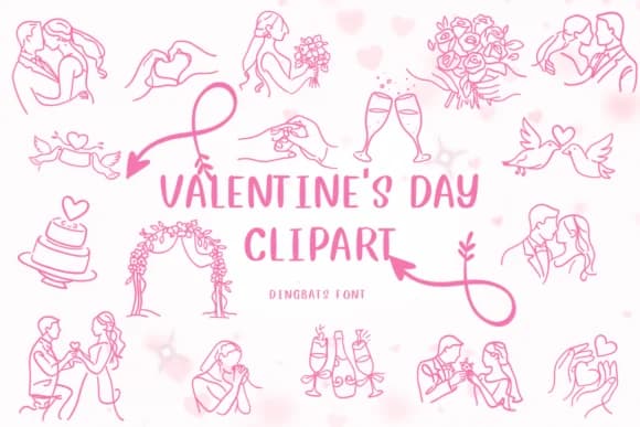 Valentine's Day Clipart by CHANOK — Dingbats Font