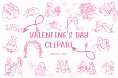 Valentine's Day Clipart by CHANOK — Dingbats Font — thumbnail 1