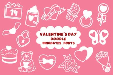 Valentine's Day Doodle by Natchuta — Dingbats Font — thumbnail 1