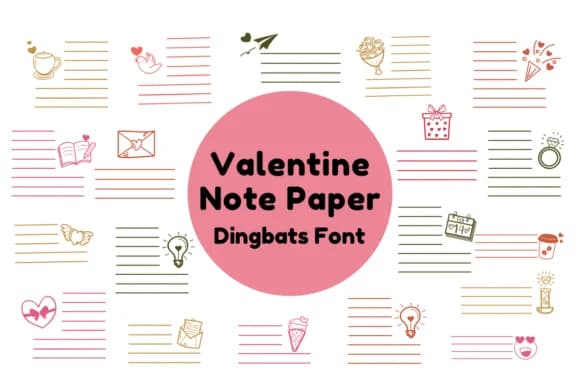 Valentine's Note Paper by Nun Sukhwan — Dingbats Font