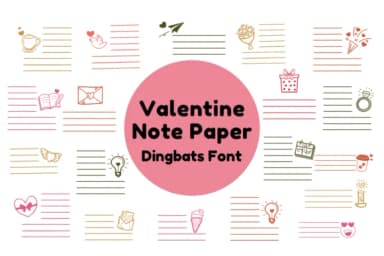 Valentine's Note Paper by Nun Sukhwan — Dingbats Font — thumbnail 1