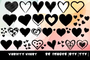 Variety Heart by MOMAT THIRTYONE — Dingbats Font — thumbnail 1