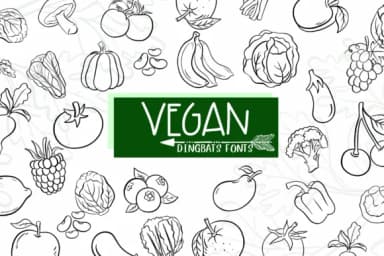Vegan by Sirinart — Dingbats Font — thumbnail 1