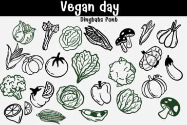 Vegan Day by Sontaya — Dingbats Font — thumbnail 1