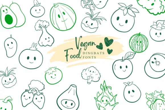 Vegan Food by Suphitchaya — Dingbats Font