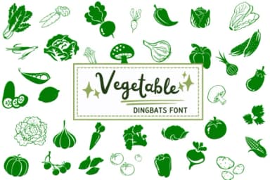 Vegetable by PraewDesigns — Dingbats Font — thumbnail 1