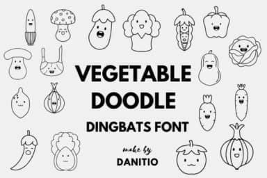 Vegetable Doodle by danita.kukkai — Dingbats Font — thumbnail 1