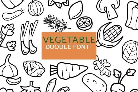 Vegetable Doodle by digitalplannerland — Dingbats Font