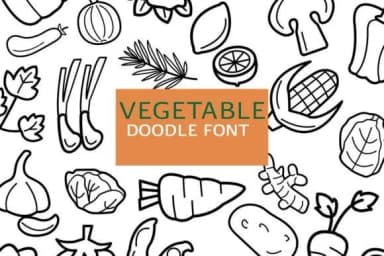 Vegetable Doodle by digitalplannerland — Dingbats Font — thumbnail 1
