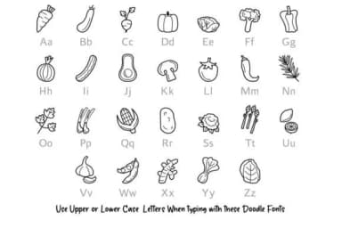 Vegetable Doodle by digitalplannerland — Dingbats Font — thumbnail 2